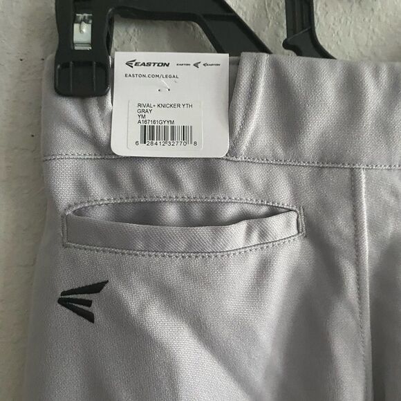 Easton Rival+ Knicker Baseball Pant Youth Size M Medium Solid Gray 25”-27” sport - Picture 6 of 6